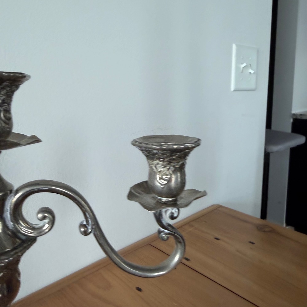 Vintage Antique Silver-Plated Victorian Style Candelabra - Picture 13 of 14